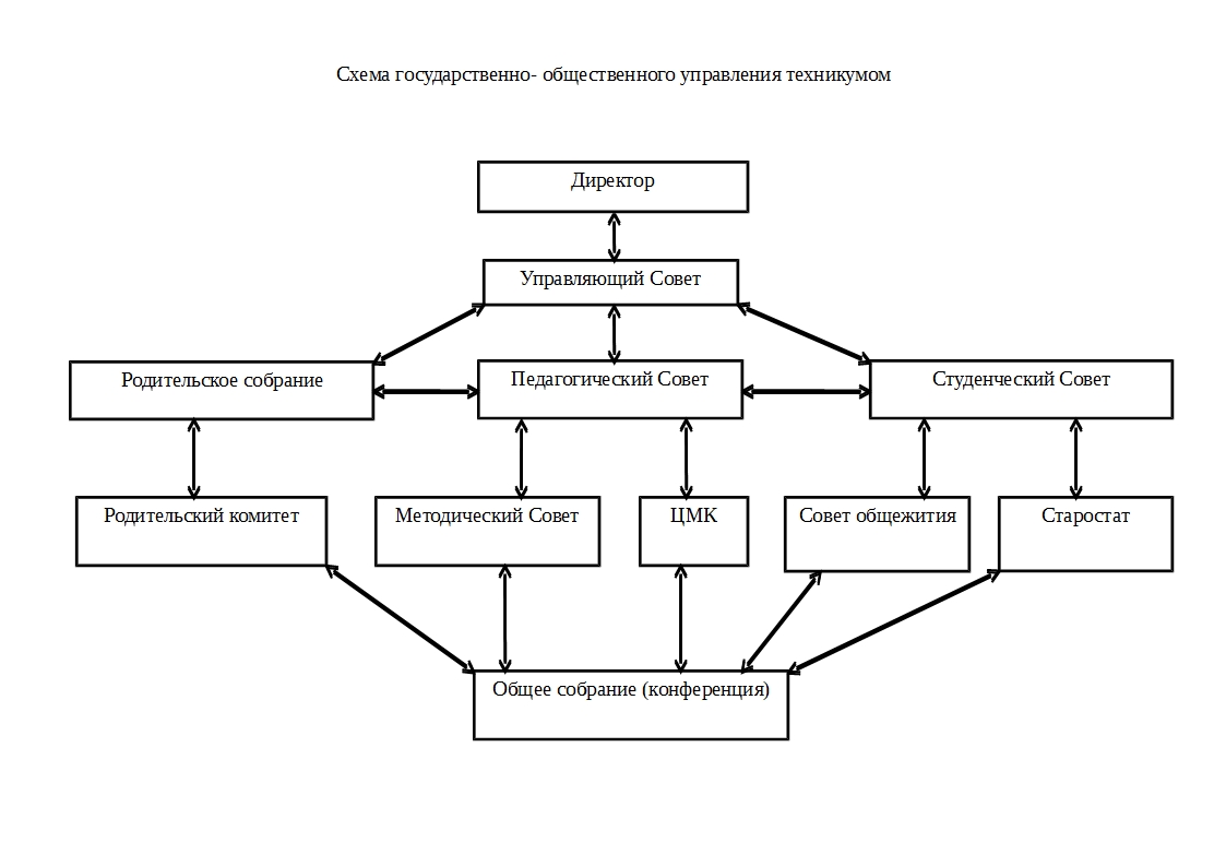 Схема организационная структура техникума